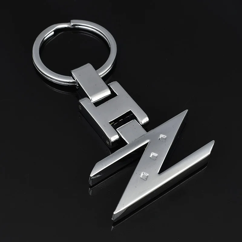 Car Styling Metal Zinc Alloy Car Key Rings Chrome Finishing Letter Z