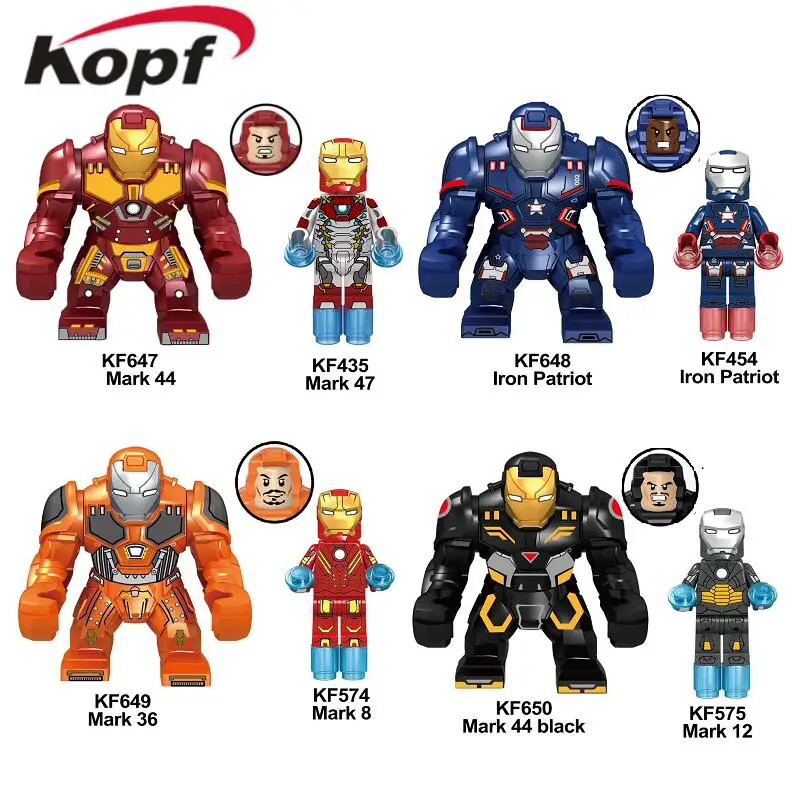 

Set Super Heroes Avengers 3 Infinity War Mark 44 36 Iron Patrot Man Figures Building Blocks Model Gift Toys For Children KF6056