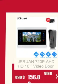 JERUAN 1.0MP 720 P AHD HD обнаружения движения 7 дюймов Сенсорный экран телефон видео домофон Системы запись монитор + ИК мини Камера