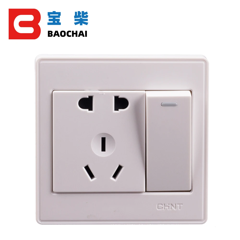 

Chnt New Home Wall Push Button Pad Switch Power Supply on off Press light Switch 10A board Electrionic Socket 220 volt