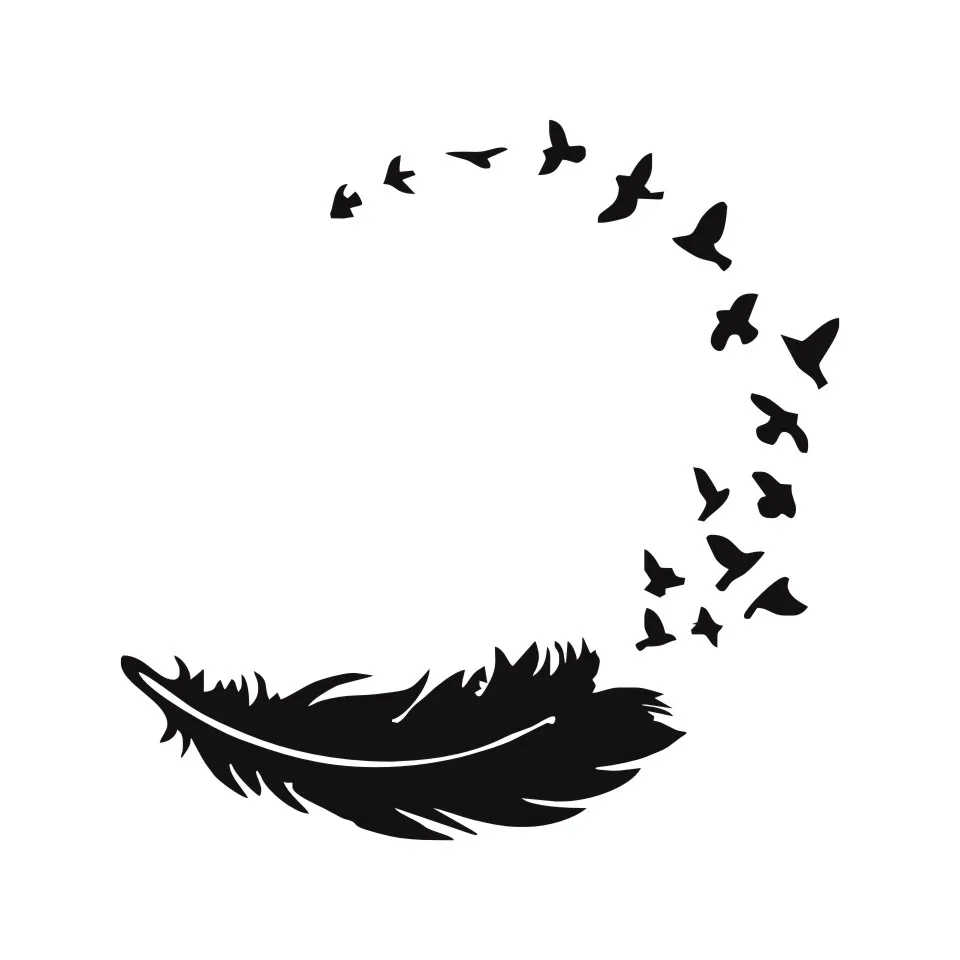 Cunymagos Birds Feather Fashion Decor Car-Styling Vinyl Car Sticker Motorcycle Auto Car Body Window Wall Decal Sticker 14cm14cm (3)