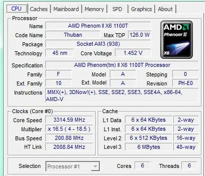 AMD Phenom X6 1100T X6-1100T 3.3GHz Six-Core CPU Processor HDE00ZFBK6DGR 125W Socket AM3 938pin cpu gaming