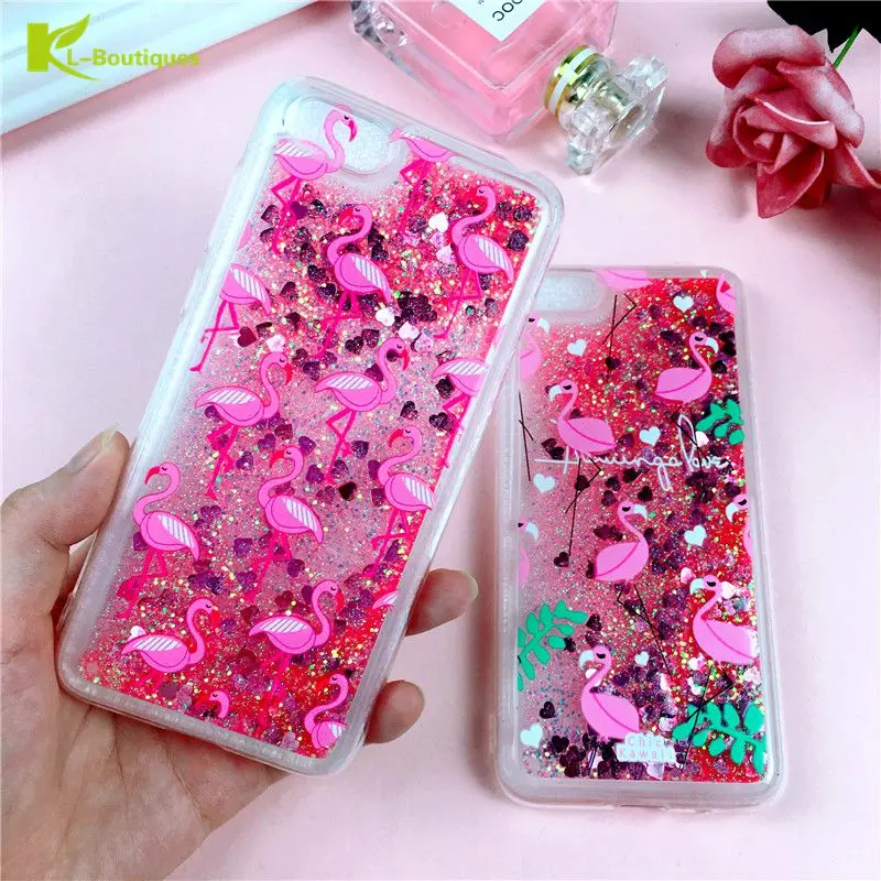 

Honor 7A Flamingo Liquid Case on for Huawei Honor 7A DUA-L22 5.45" Cover Glitter Dynamic Cases For Huawei Y5 2018 Case Coque