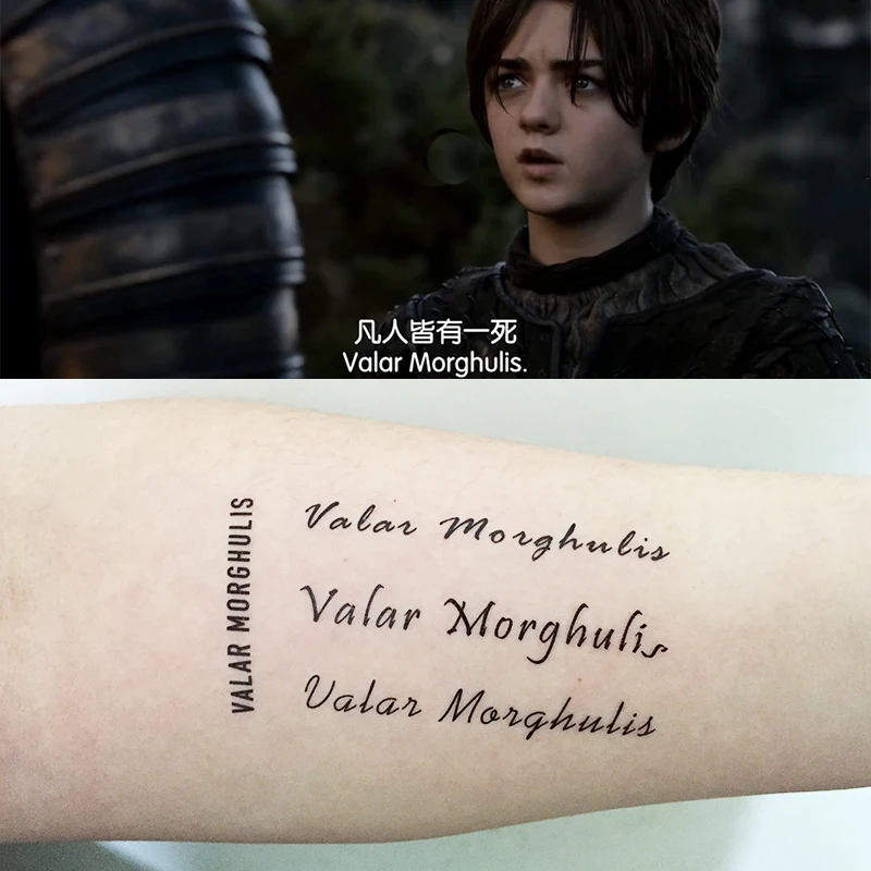 

Game Of Thrones Cosplay Tattoo Sticker Valar Morghulis Faceless Man Cosplay Prop