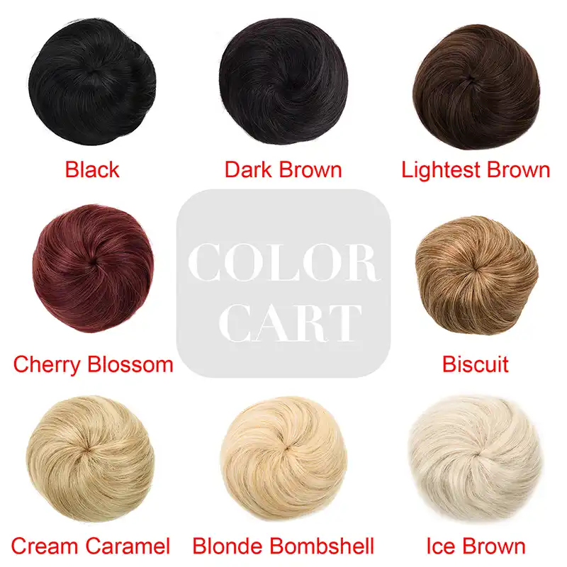 Silike Synthetic Hair Chignon Blonde Brown Mix Color Bun Pad Donut