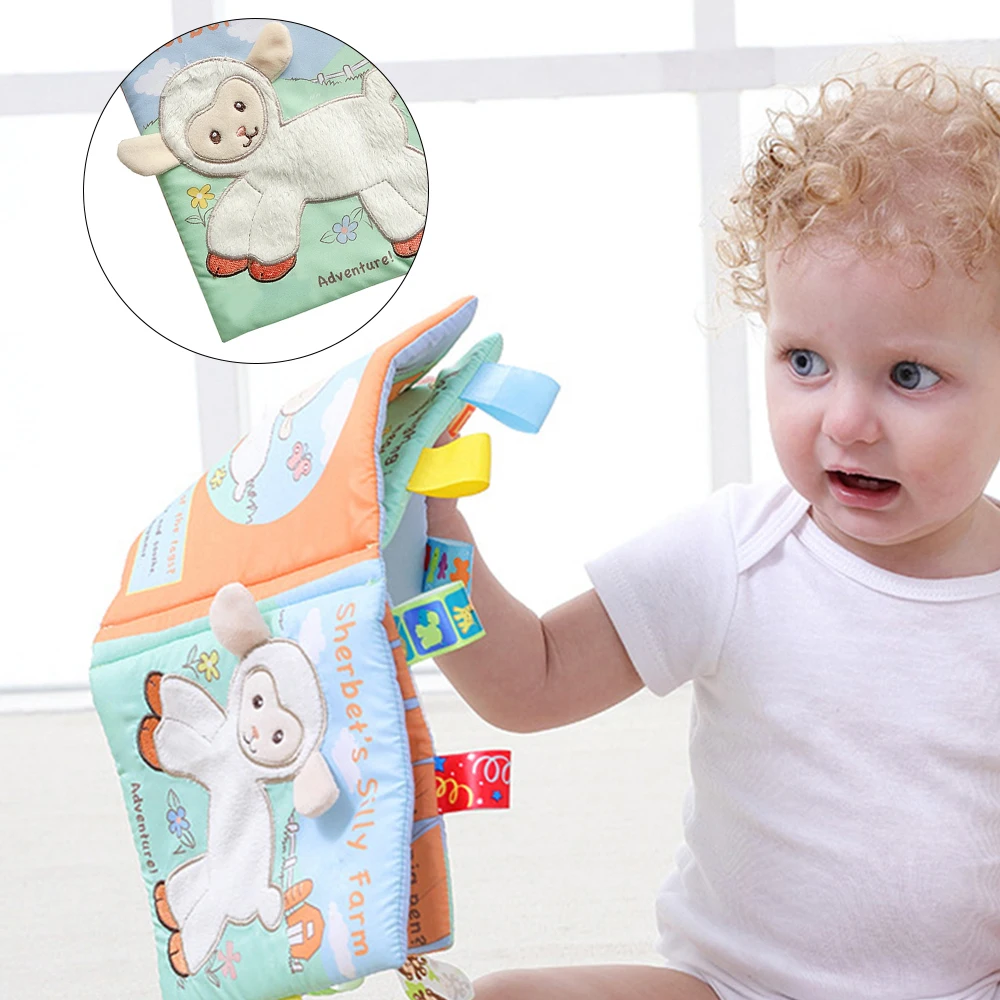 

Cute Baby English Cartoon Fruit Animal Style Soft Cloth Books Early Educational Learning Book Gifts For Kids Baby Ratteles Toys