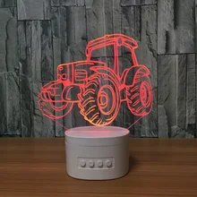 Bluetooth-динамики акрил 3D лошадь стерео видения лампы 5 Цвет chang настольная лампа огни дистанционного управления Хэллоуин украшения лампы