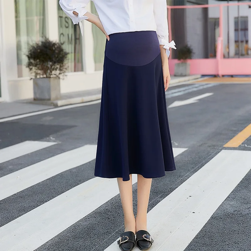 New Fashion Korean Version of the Stretch Maternity Skirt Stomach Lift Skirt Summer Loose Half Body Pregnancy Dress