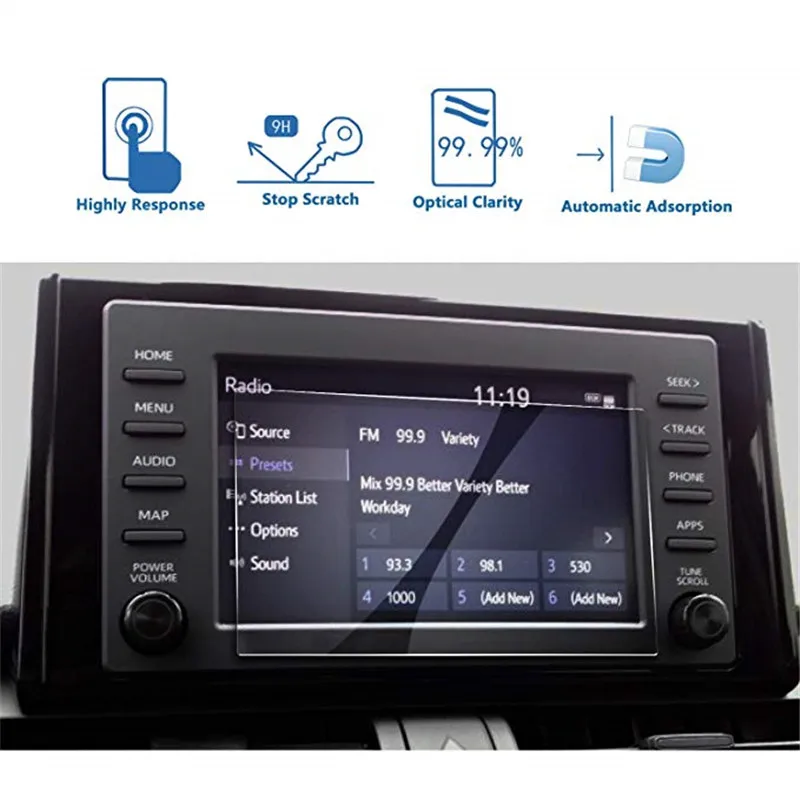 

For Toyota 2019 RAV4 7-Inch Car Navigation Screen Protector Tempered Glass Touch Screen Protector