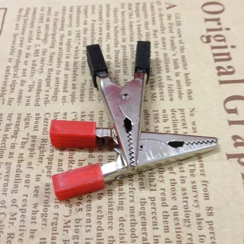 

50pcs Crocodile Clip 5A with Sheathed Test Clip 52mm Iron Nickel Plating Test Clip Power Battery Clamp