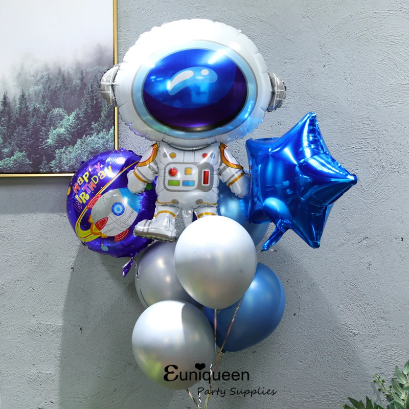 

Astronaut Balloon set Outer space Theme Birthday party balloon Cosmonaut Solar system Theme Birthday Party Decora kids Rocket