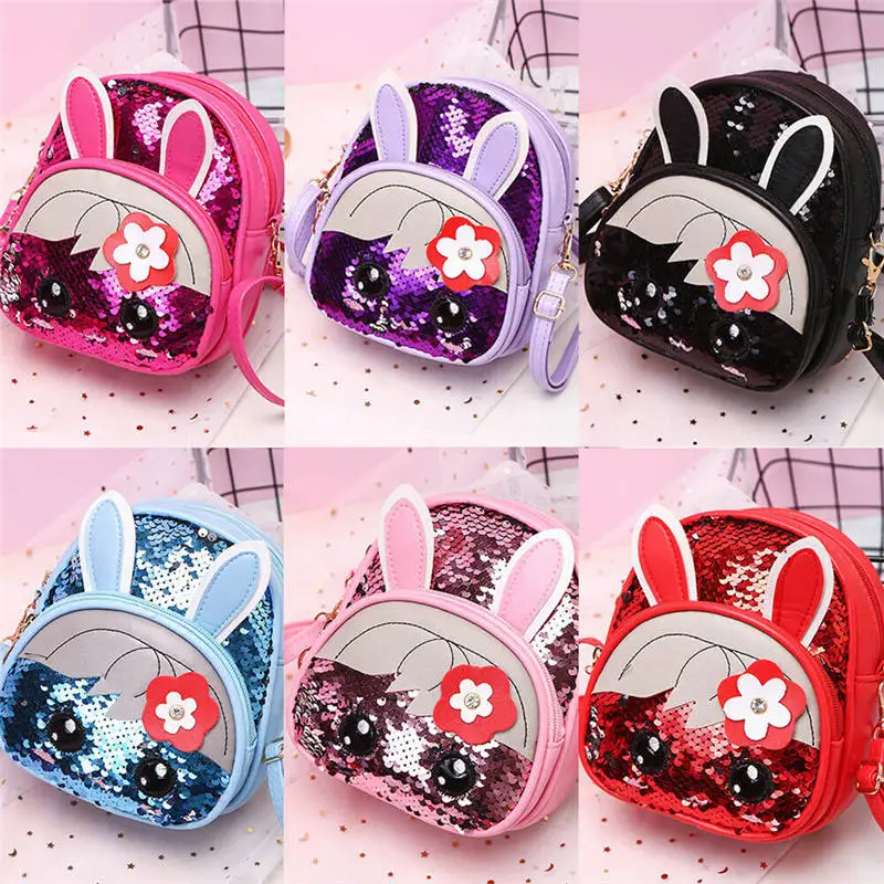 

Cartoon Rabbit Baby Girls School Backpack Sequins Mini Backpack