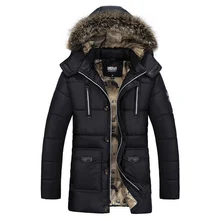 New Winter Jacket Men Brand Fashion Casual Thick Warm Mens Coats Padded Parkas With Fur Hooded Long Overcoat Clothing Male 5XL