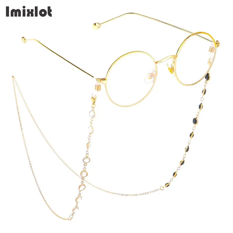 

Fashion Reading Glasses Chain for Women Metal Sunglasses Cords Crystal Eyeglass Lanyard Hold Straps Gold Silver Eyewear Retainer