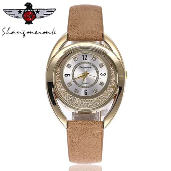 

Dropshipping Women Rhinestone Watch Fashion Casual Leather Strap Women's Dress Quartz Wristwatches Relogio Feminino