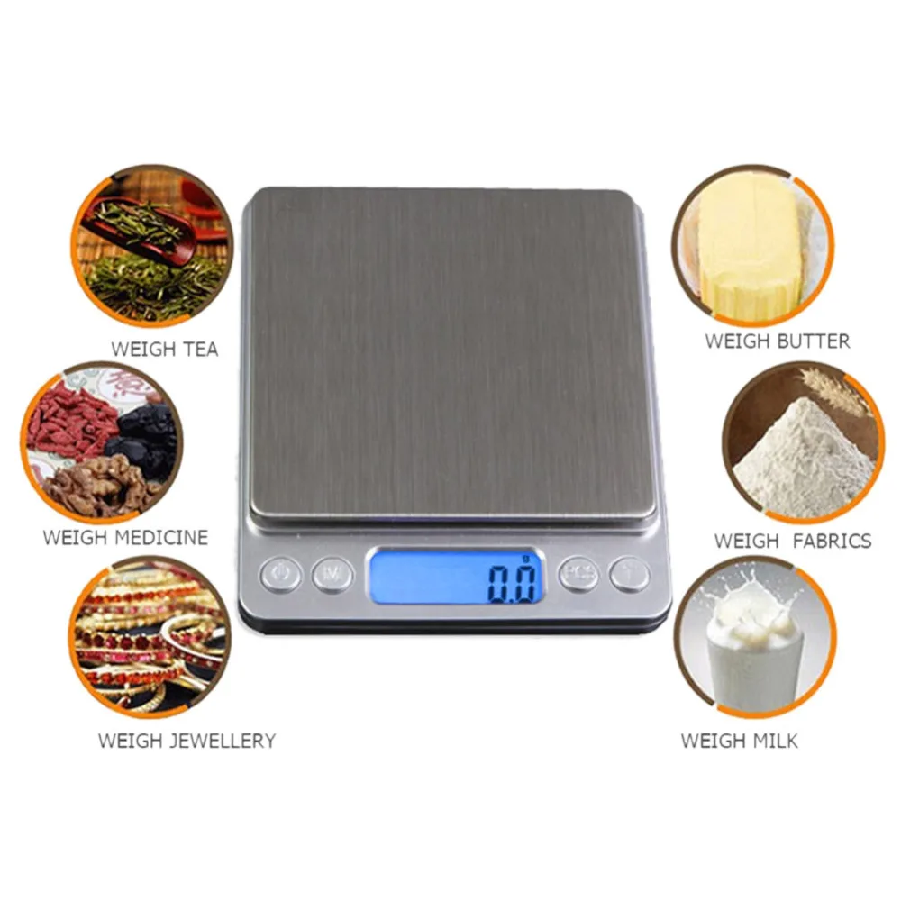 Jiguoor LCD Digital Scales Balance Scale Kitchen Tea Baking Weighing Scale  Mini Precision Electronic Grams Weight Convenience