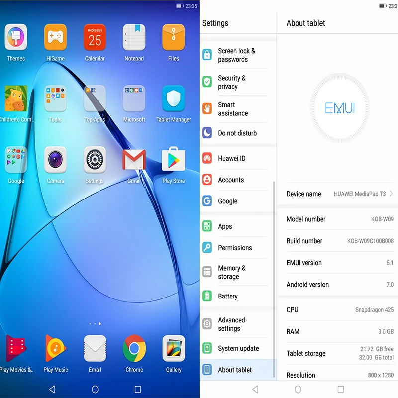 Глобальная прошивка HUAWEI Honor MediaPad T3 8 Play Tablet 2 дюймов мобильный телефон планшетный
