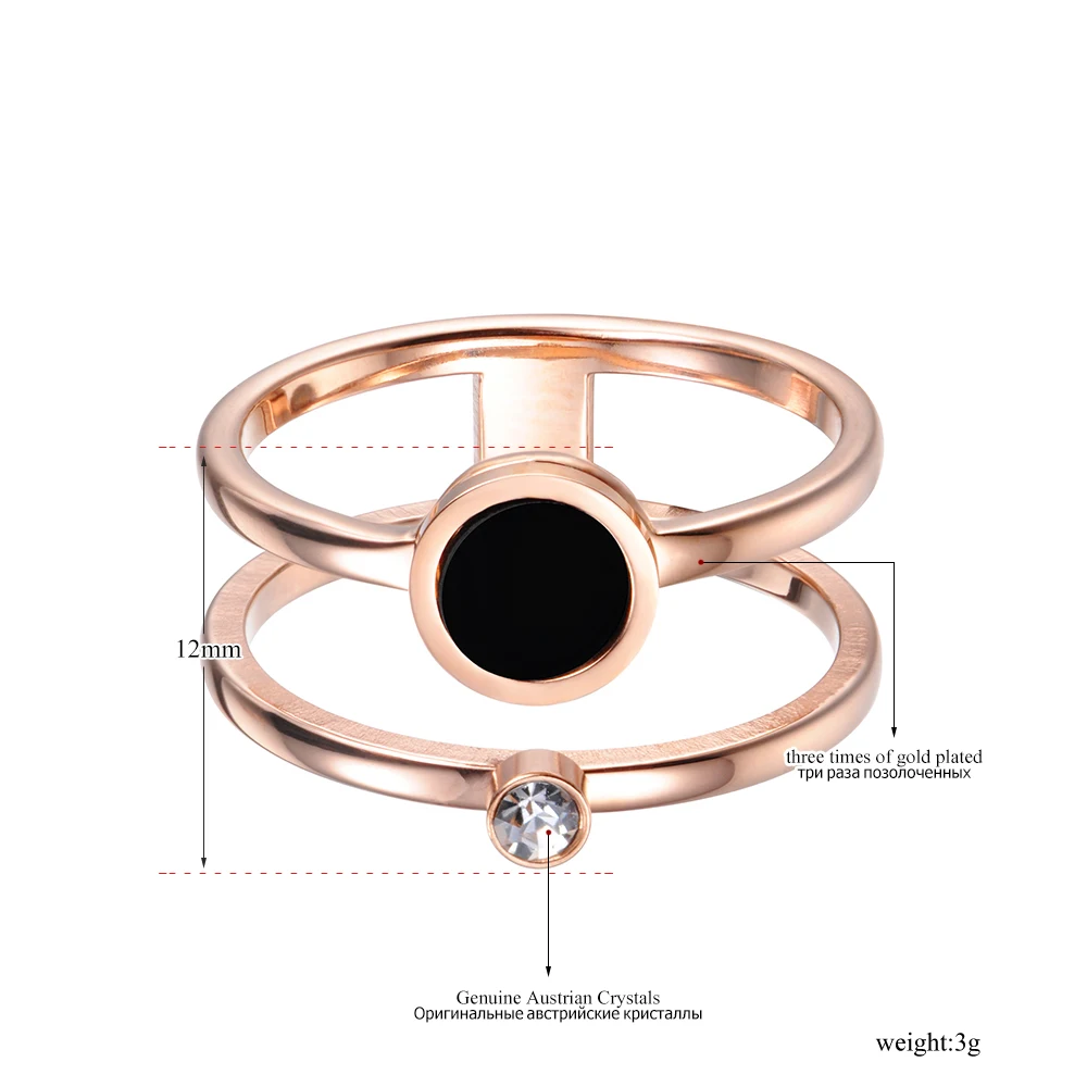 Модное кольцо jeeango, мозаика, кубический цирконий, розовое золото, круглые акриловые винтажные кольца из нержавеющей стали для женщин, ювелирные изделия JR17045