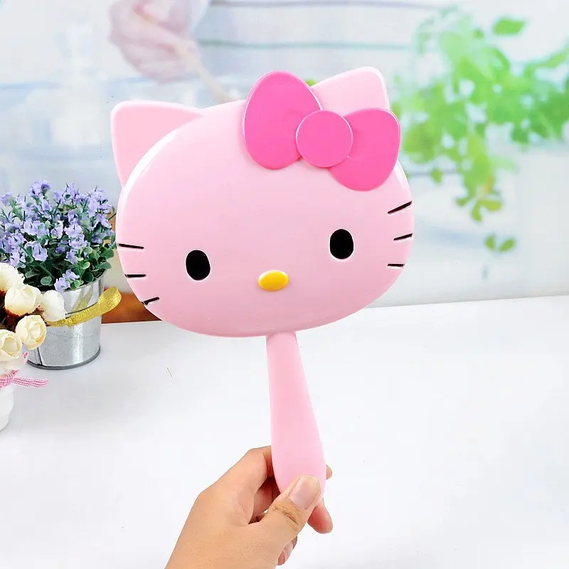 Hello kitty портативное зеркало для макияжа Espelho De Maquiagem ручное туалетное зеркало 16,5*25 см - Цвет: pink