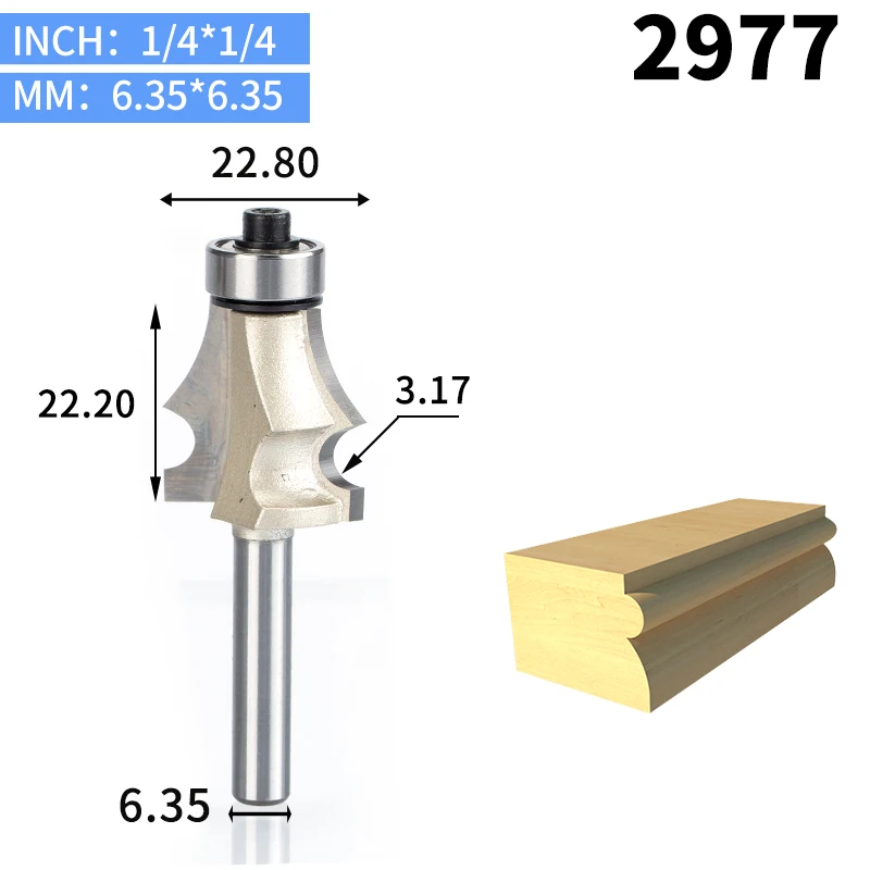 HUHAO 1 шт. 1/" 1/4" хвостовик чертёжная линия фреза для дерева с подшипником Деревообрабатывающие инструменты две флейты Концевая фреза - Длина режущей кромки: 2977