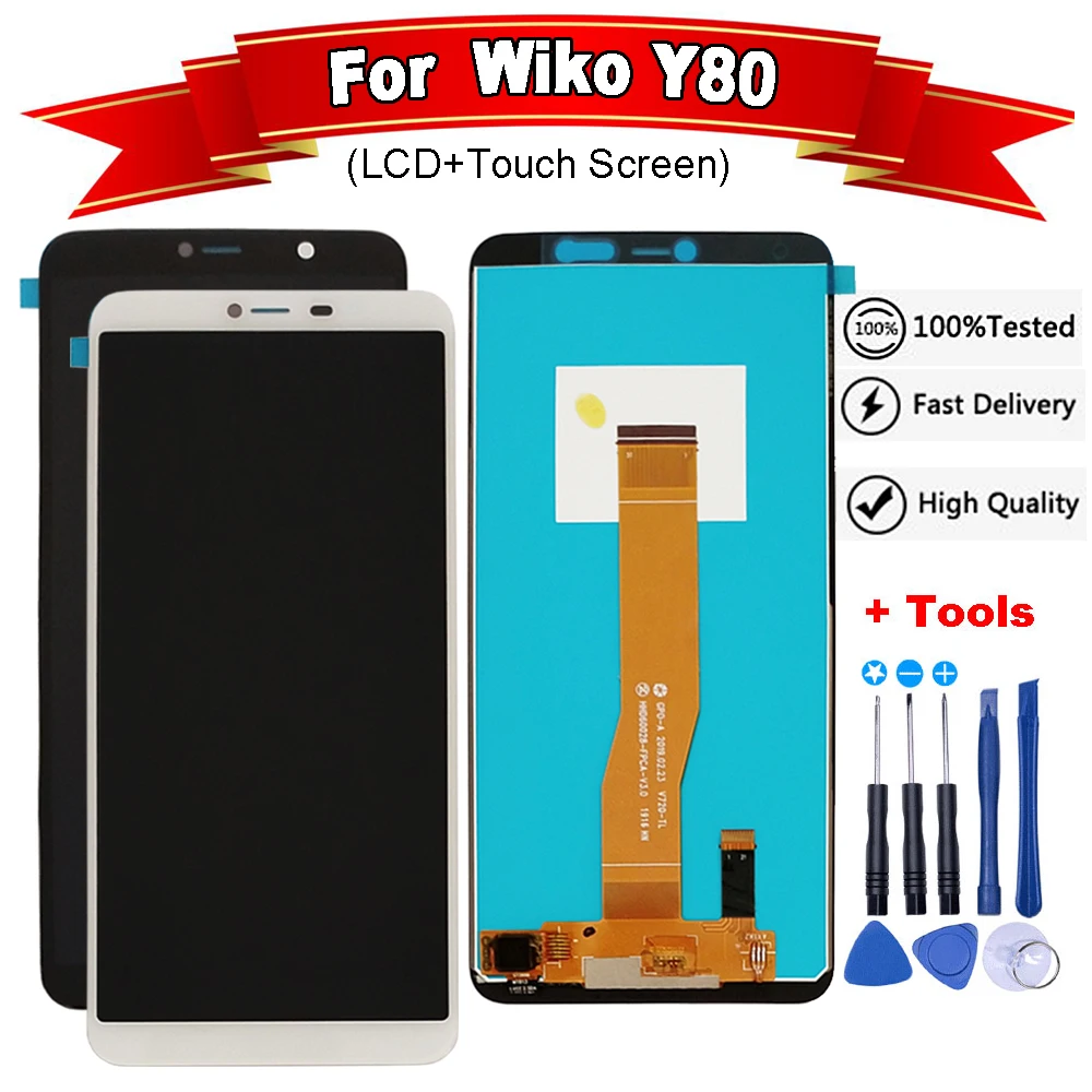 5 99 дюйма для ЖК-дисплея Wiko Y80 и фотовспышки Замена + Бесплатные инструменты |