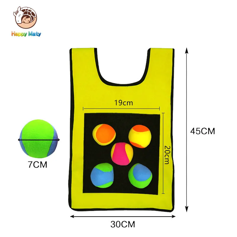 wonderful  Happymaty Game Props Vest Sticky Jersey Vest Game Vest Waistcoat With Sticky Ball Throwing Children