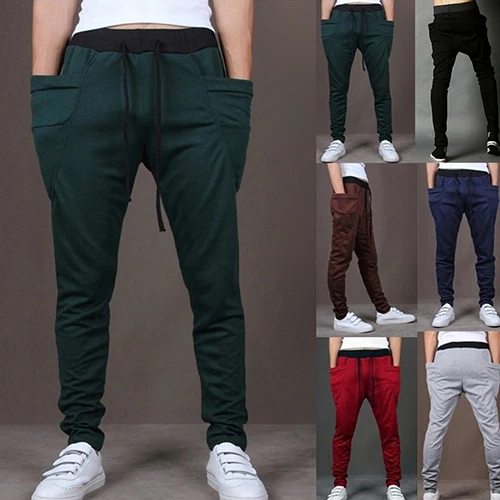 Cool Men Drawstring Sweatpants Long Harem Pants Sport Running Jogging Trouser | Мужская одежда
