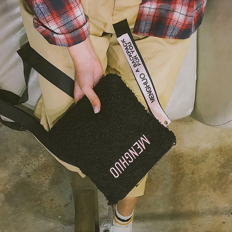 Menghuo Felt Women Bag HOT SALE 2017 Wool Women Messenger Bags Fashion Lady Crossbody Ribbon Women Shoulder Bags Drop Shipping (31)