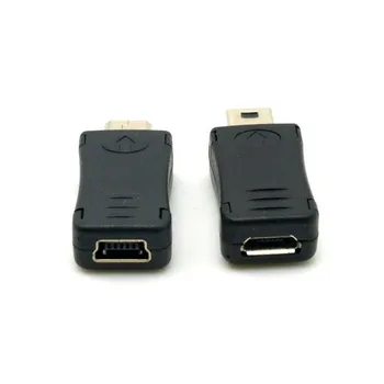 

2pcs Mini USB Male to Micro USB 5pin Female & Mini USB Female to Micro USB Male Extension Adapter Black