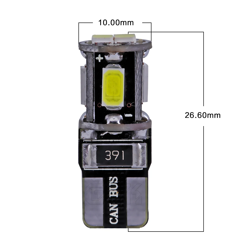 Супер яркий! 100 X T10 led W5W 6SMD canbus 5630 Canbus без ошибок 12 В автомобильная светодиодная