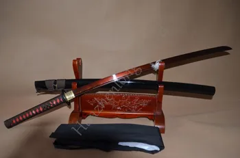 

Hua Swords Red Damascus Blade Japanese Katana Folded Steel Samurai Sword Battle Ready Practical Sword Full tang