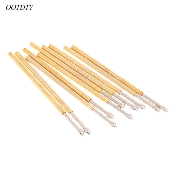 

OOTDTY 100 Pcs Spring Test Probe Pogo Pin P100-E2 Dia 1.36mm Length 33.3mm