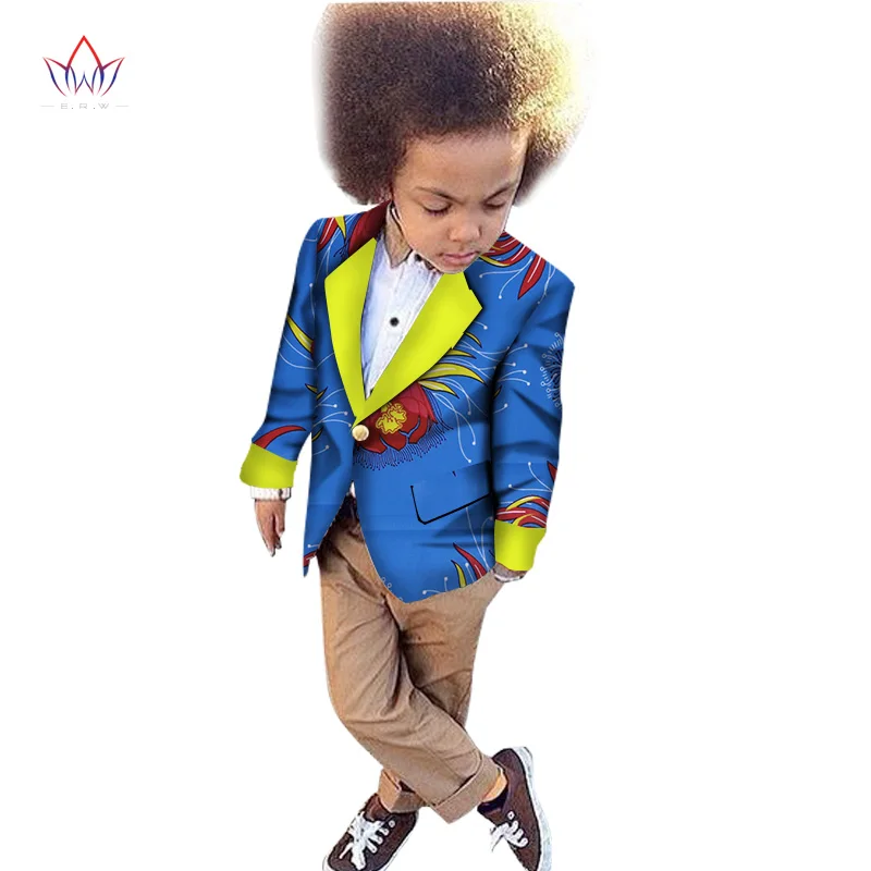 

2017 African Clothing kids dashiki Traditional cotton coat Matching Africa Print Children top baby clothes cotton BRW WY1169