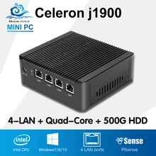 Mini PC Celeron j1900 Quad Core 4 LAN Ports Firewall Mini Computer Pfsense WIFI VGA Router Industrial Computer 4-RJ45