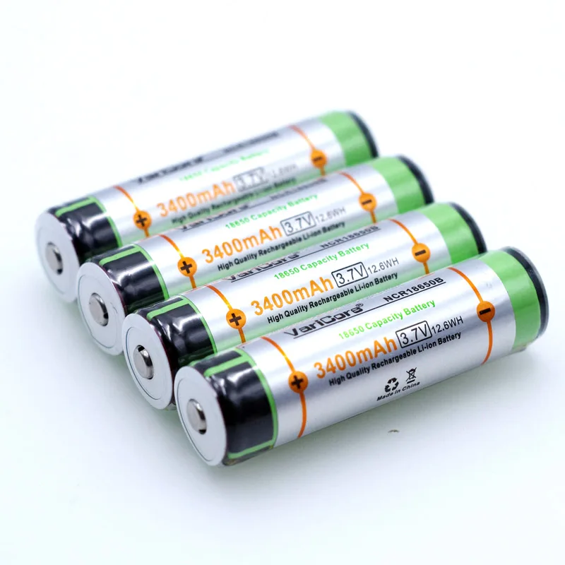 VariCore Защищенный 18650 NCR18650B 3400 mAh перезаряжаемый аккумулятор 3,7 V с печатной платой для фонариков