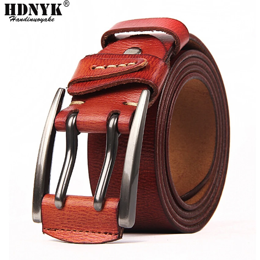 

100% Cowhide Genuine Leather Belts for Men Brand Strap Male Pin Buckle Fancy Vintage Jeans Cowboy Cintos Free shipping