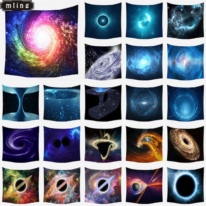 

mling 1PC Black Hole Tapestry Science Space Universe Future Technolog Pattern Bedroom Dorm Apartment Beach Home Decor Tapestry