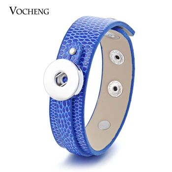 

Vocheng Snap Button Charms Bracelet 10 Colors PU Leather 18mm DIY Freestyle NN-388