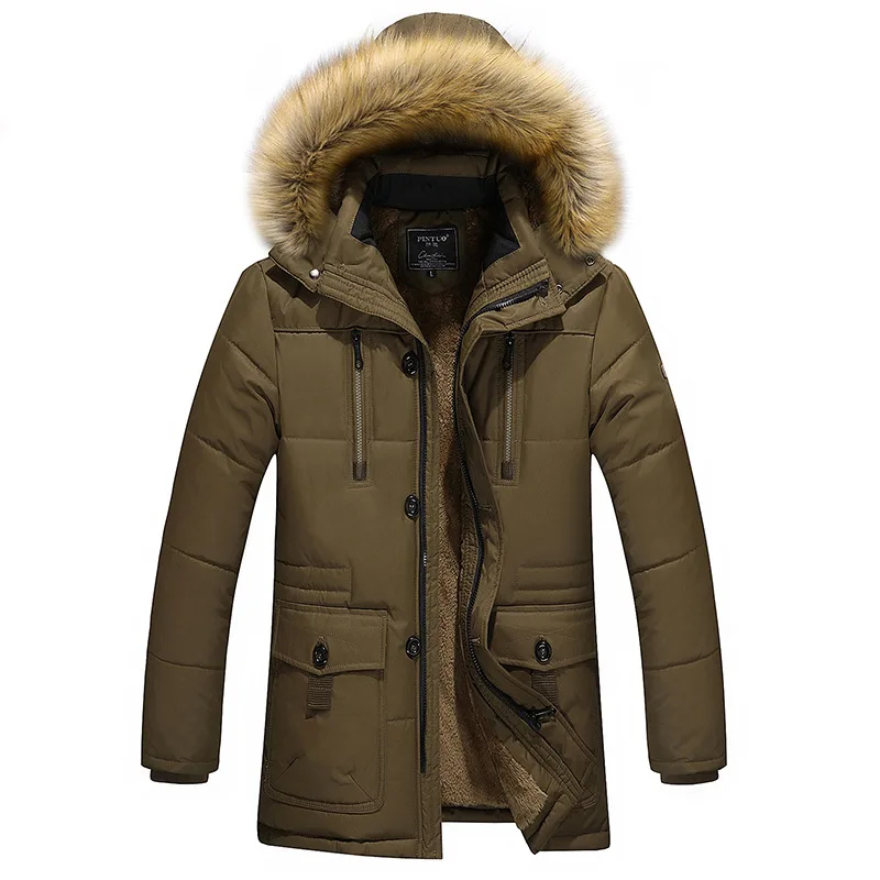 Меховые куртки мужские осенние и зимние мужские парки теплая куртка мужская одежда пальто для пап Толстая Мужская стеганая куртка плюс бархатный верх