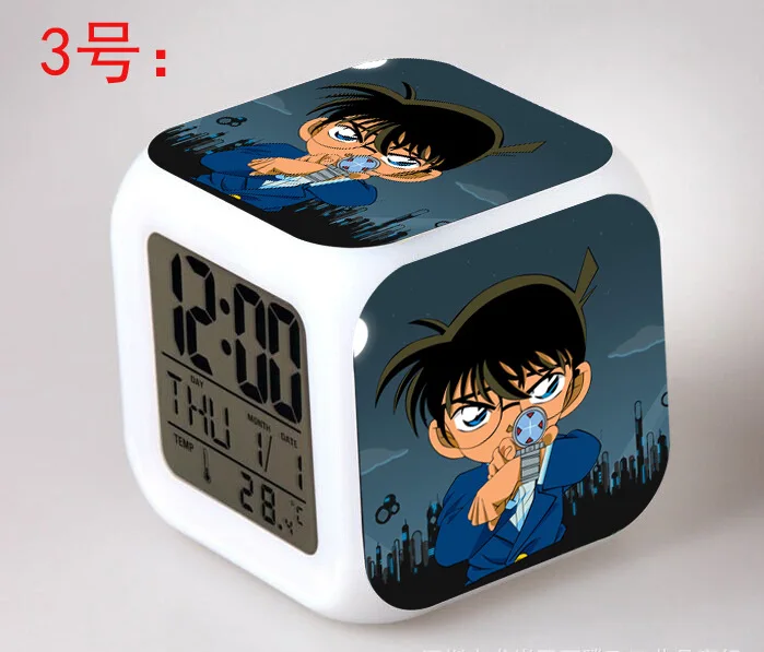 

Japanese Anime Detective Conan LED 7 Color Flash Digital Alarm Clocks Kids Night Light Bedroom Clock reloj despertador