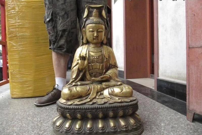 

22" Chinese Buddhism temple Bronze Bodhisattva Kwan-Yin Guan Yin Buddha Statue