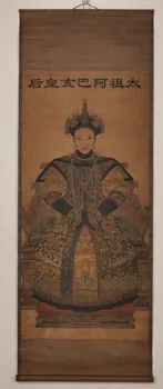 

Exquisite Chinese classical scroll painting - Qing Dynasty Empress "A ba hai"