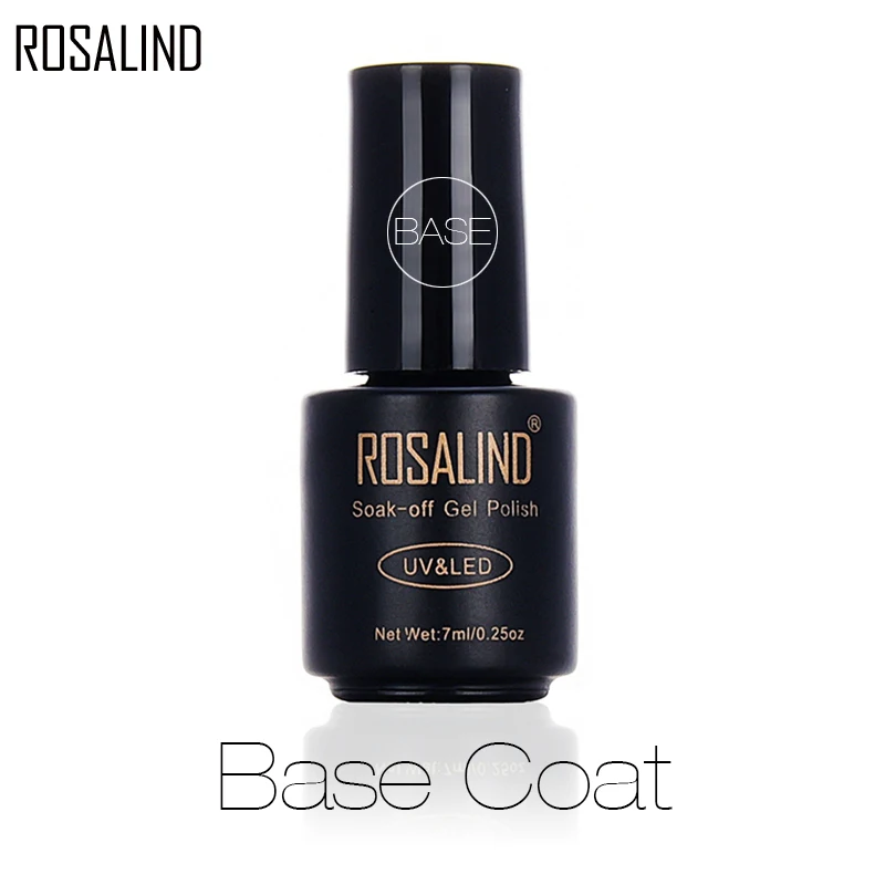 

ROSALIND Nail Base Coat 7ml Shiny Sealer Manicure Soak Off UV Top Base Long Lasting Nails Primer Gel Varnishes