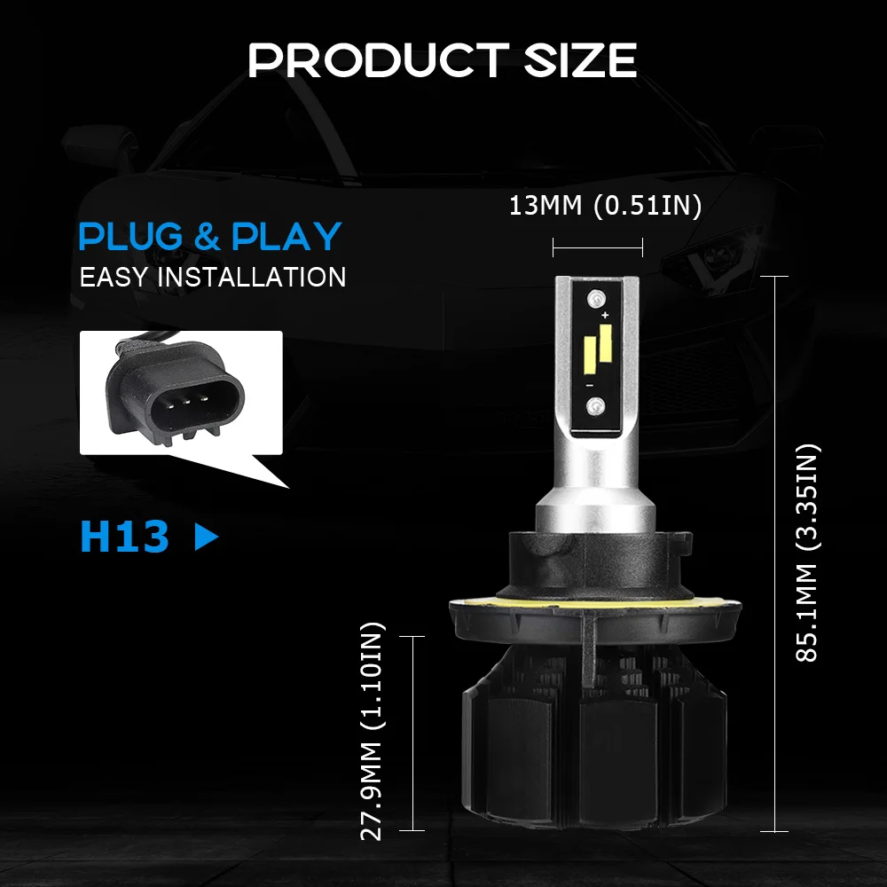 NOVSIGHT H4 H7 H11 H1 H3 9005 9006 автомобилей светодио дный лампы Здравствуйте-Lo луч 50 Вт 12000LM 6500 К авто фары светодио дный огни автомобиля DC12v 24 В