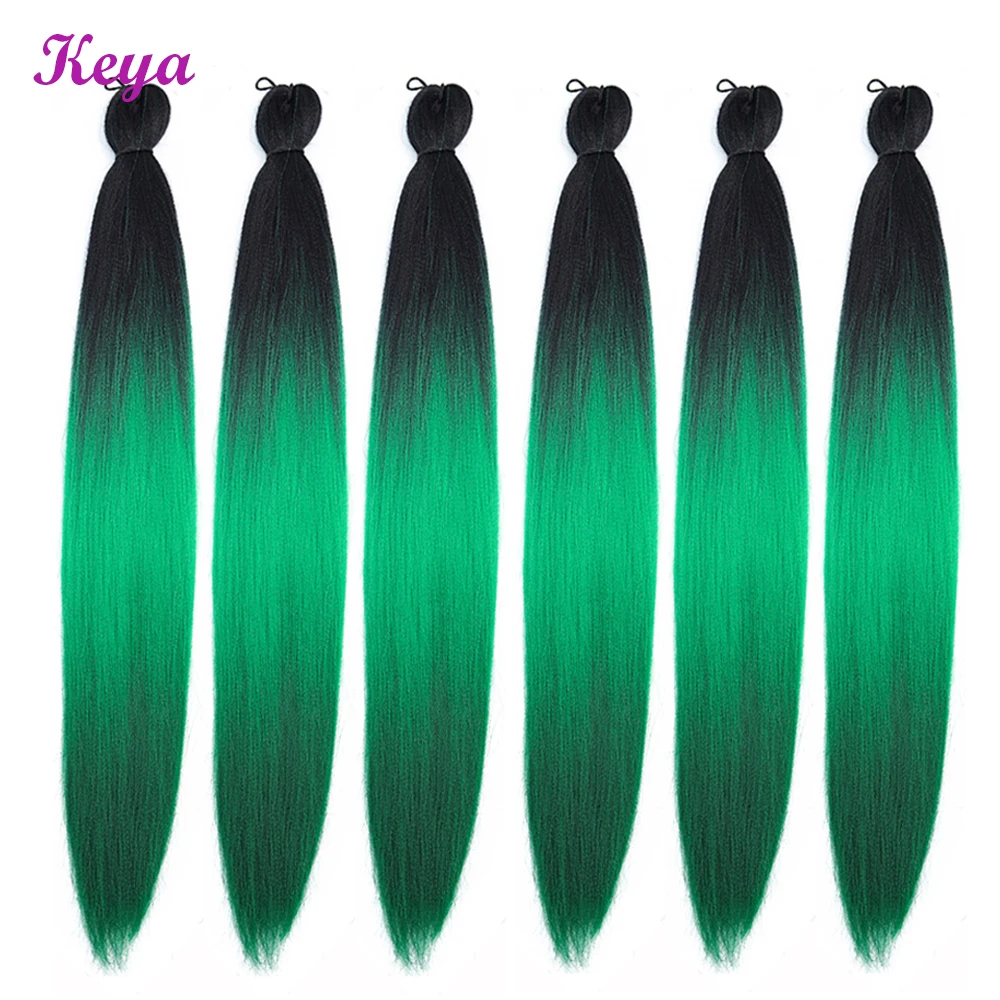 

Easy Braids Pre-stretched EZ Braiding Hair Yaki Jumbo Braids Synthetic Hair Extensions 24 Inch Low Temperature Fiber For Women