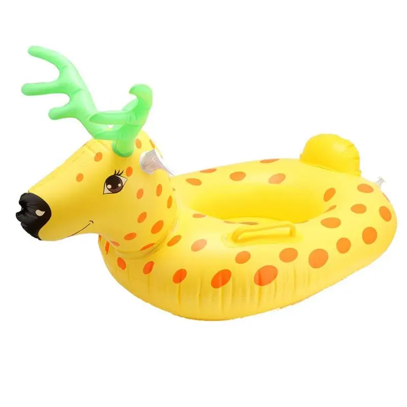 Открытый мультфильм пляж бассейн надувной поплавок круглый матрас плаванье кольцо игрушки мультфильм шаблон случайный - Цвет: (Deer)