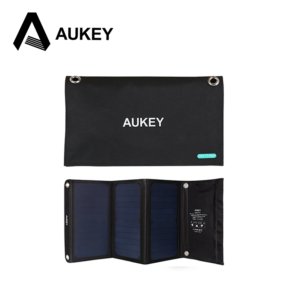 AUKEY 21W Solar Charger ,Solar Panel with Dual USB Port for apple