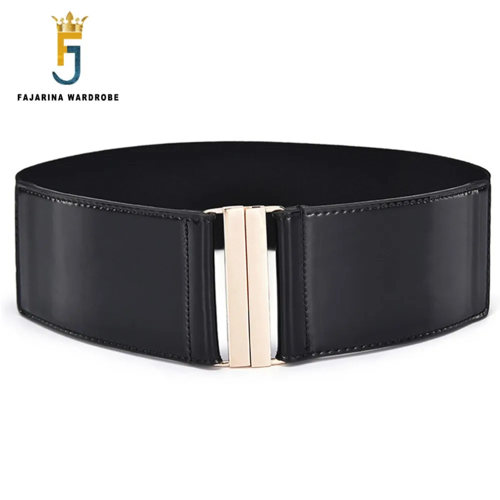 FAJARINA Ladies All-match Woman Decorative Elastic Cow Skin Genuine PU Leather Belts for Women Wide Waist Cummerbunds LDFJ083 FAJARINA Ladies All-match Woman Decorative Elastic Cow Skin Genuine PU Leather Belts for Women Wide Waist Cummerbunds LDFJ083