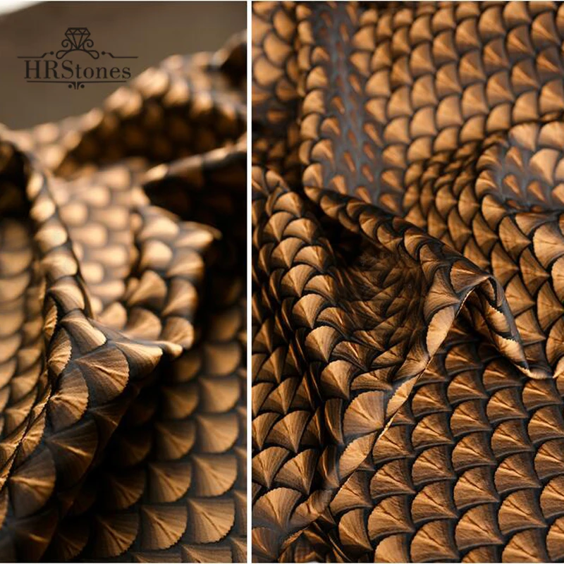 

Three Dimensional Composite Fabric Heavy Texture Air Layer Oversize Windbreaker Jacket Fabric Ginkgo Biloba Fabric