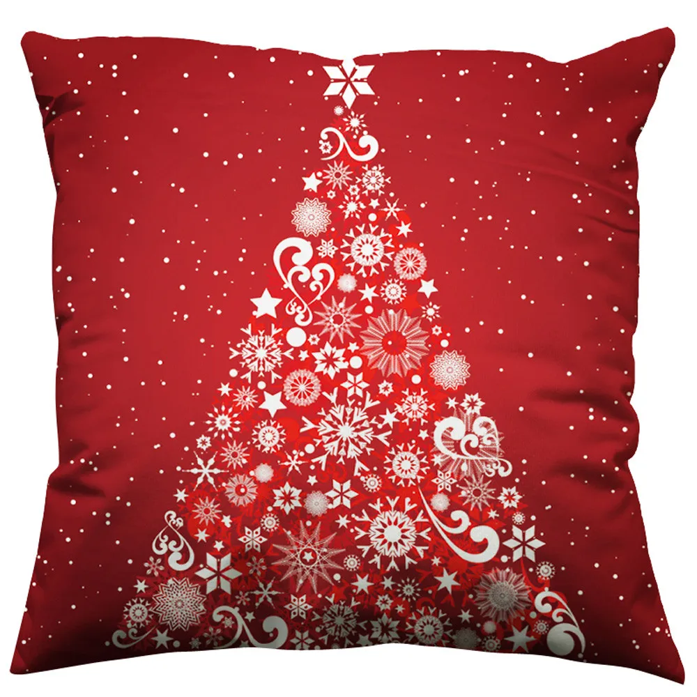 Высококачественный Хлопковый чехол для подушки с рождественской печатью, крашеная кровать, домашний декор, Рождественский Чехол на подушку, декоративный чехол для подушки s 19Sep - Цвет: D